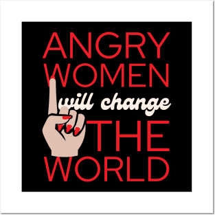 Angry Women Will Change The World Red Nail Polish Design Posters and Art